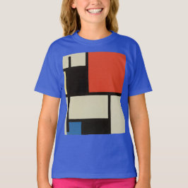 Mondrian Komposition Moderne Abstrakt Deep Royal T-Shirt
