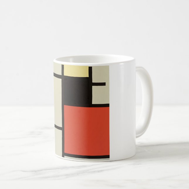 Mondrian Komposition Moderne Abstrakte Malerei Art Kaffeetasse (VorderseiteRechts)