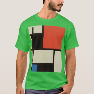 Mondrian Komposition Modernes Abstraktes Grün T-Shirt