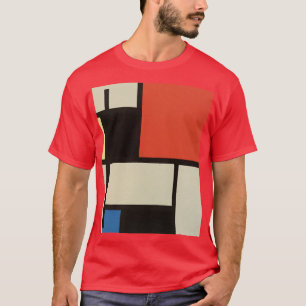 Mondrian Komposition Modernes Abstraktes Rot T-Shirt
