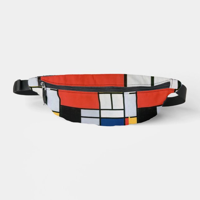Mondrian Komposition Red Yellow Blue Black Bauchtasche (Vorderseite)