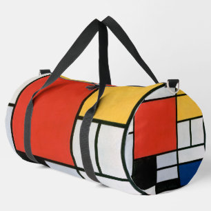 Mondrian Komposition Red Yellow Blue Black Duffle Bag