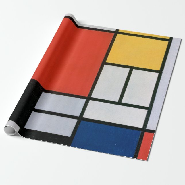 Mondrian Komposition Red Yellow Blue Black Geschenkpapier (Ungerollt)