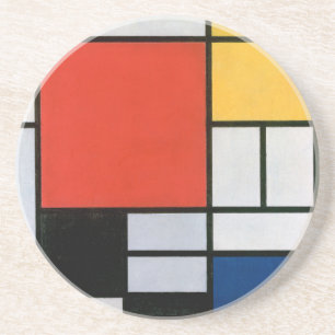 Mondrian Komposition Red Yellow Blue Black Getränkeuntersetzer