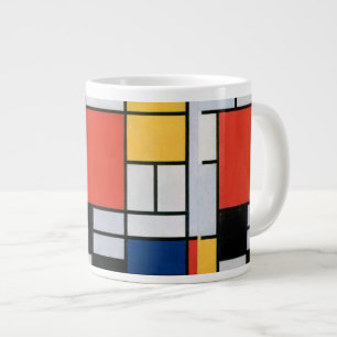 Mondrian Komposition Red Yellow Blue Black Jumbo-Tasse