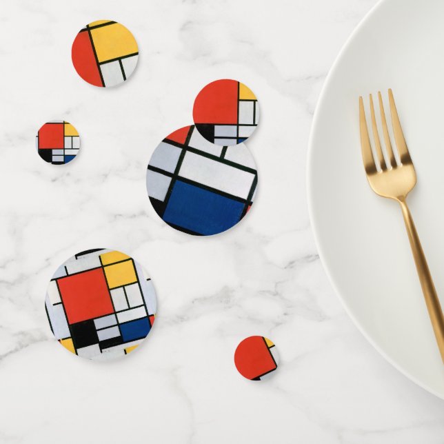 Mondrian Komposition Red Yellow Blue Black Konfetti (Gruppe)