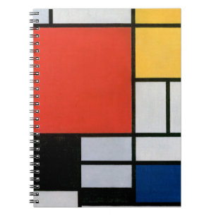 Mondrian Komposition Red Yellow Blue Black Notizblock