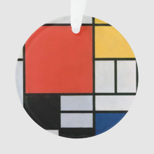 Mondrian Komposition Red Yellow Blue Black Ornament