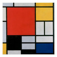 Mondrian Komposition Red Yellow Blue Black