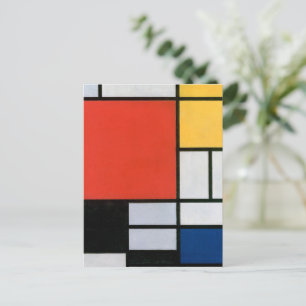 Mondrian Komposition Red Yellow Blue Black Postkarte