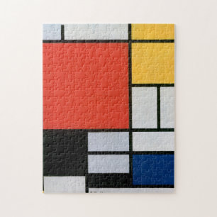 Mondrian Komposition Red Yellow Blue Black Puzzle
