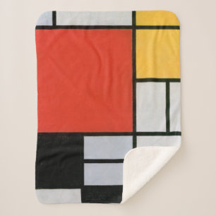 Mondrian Komposition Red Yellow Blue Black Sherpadecke