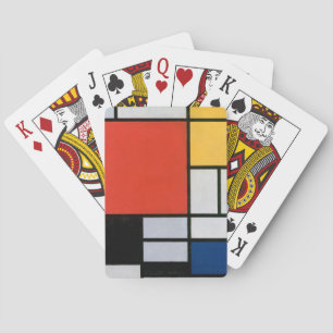 Mondrian Komposition Red Yellow Blue Black Spielkarten