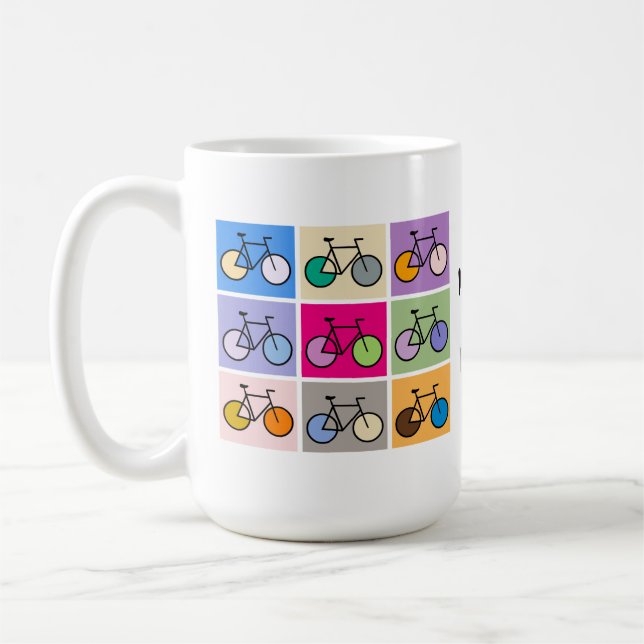 Mondrian Kunst-Fahrrad-Gitter-Tasse Kaffeetasse (Links)
