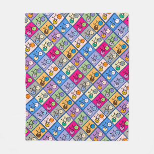 Mondrian Kunst-Fahrrad-Kasten-Muster-Decke Fleecedecke