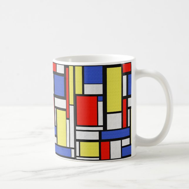 Mondrian Kunst Tasse (Rechts)
