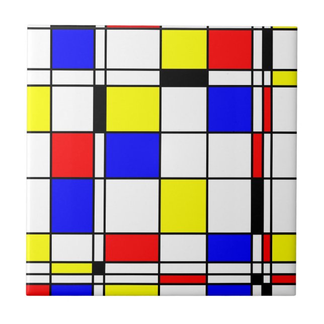 Mondrian Kunstart Fliese (Vorderseite)