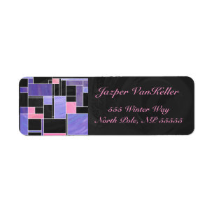 Mondrian Lila Pink Black Print