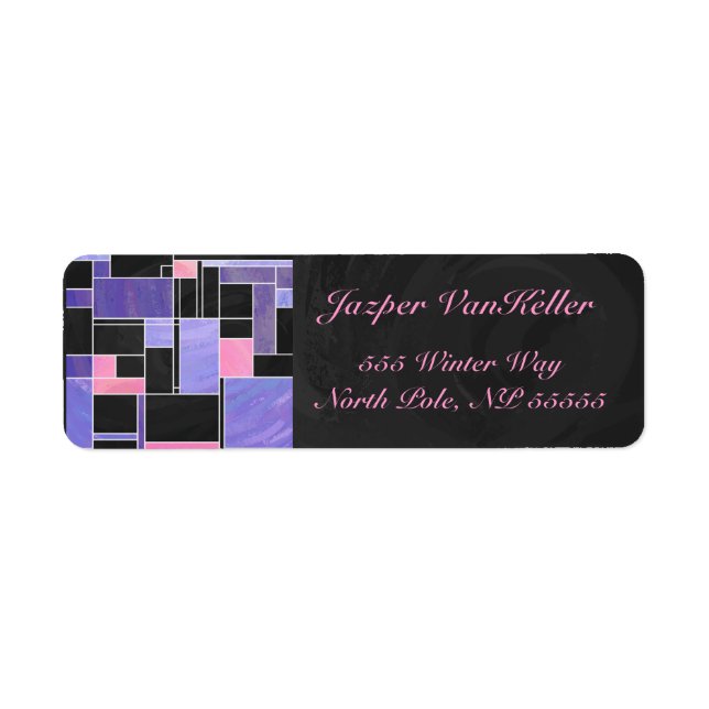 Mondrian Lila Pink Black Print (Vorne)