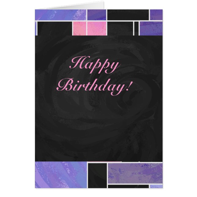 Mondrian Lila Pink Black Print (Vorne)