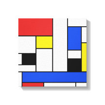 Mondrian Lines Wrapped Canvas 12" x 12"