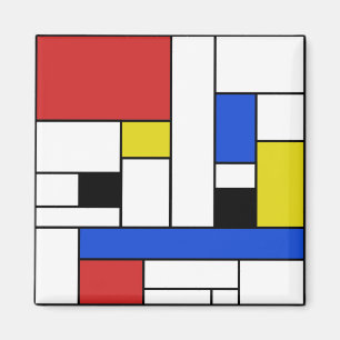 Mondrian Linien 2 Zoll Quadrat Magnet