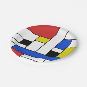 Mondrian-Linienteller 7" Pappteller