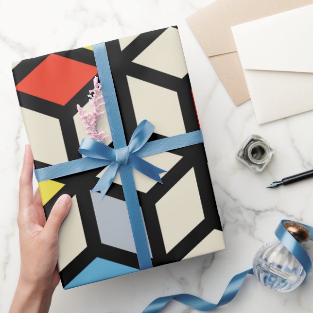 Mondrian Mania Retro Geschenkpapier (Schenken)