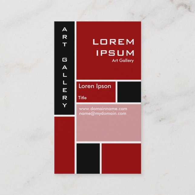 Mondrian - Maroon Visitenkarte (Vorderseite)