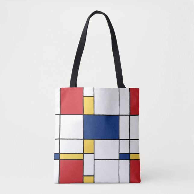 Mondrian Minimalistisch Abstrakt Art Red Blue Yell (Vorderseite)