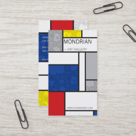 Mondrian Minimalistisch De Stijl Art Retro Circles Visitenkarte