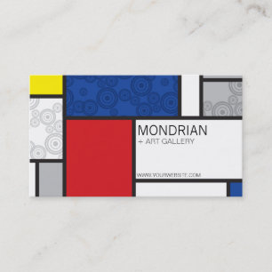 Mondrian Minimalistisch De Stijl Art Retro Circles Visitenkarte