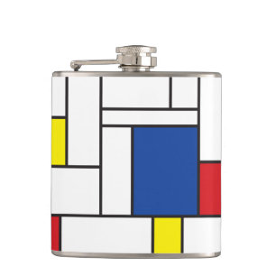 Mondrian Minimalistisch Geometric De Stijl Modern  Flachmann