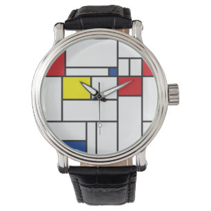 Mondrian Minimalistisch Geometric De Stijl Moderne Armbanduhr