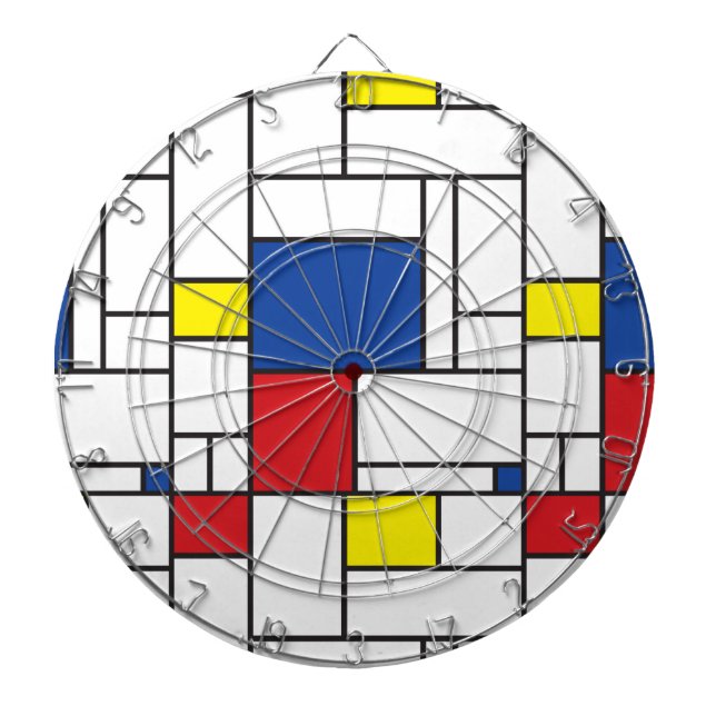 Mondrian Minimalistisch Geometric De Stijl Moderne Dartscheibe (vorne)