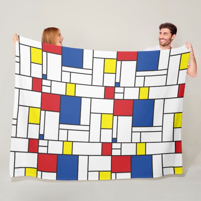 Mondrian Minimalistisch Geometric De Stijl Moderne Fleecedecke (Beispiel)