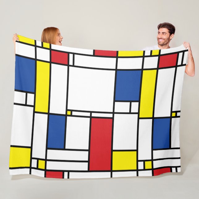 Mondrian Minimalistisch Geometric De Stijl Moderne Fleecedecke (Beispiel)