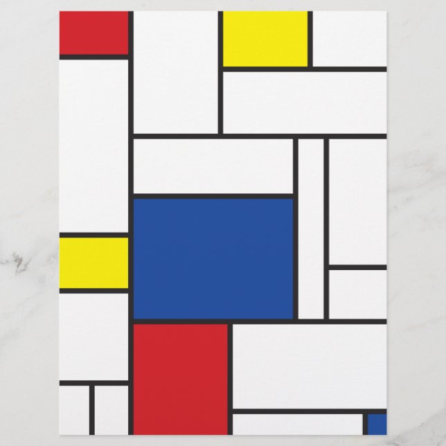 Mondrian Minimalistisch Geometric De Stijl Moderne Flyer (Vorne)