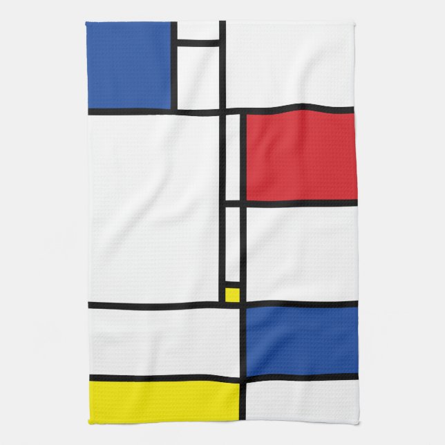 Mondrian Minimalistisch Geometric De Stijl Moderne Geschirrtuch (Vertikal)