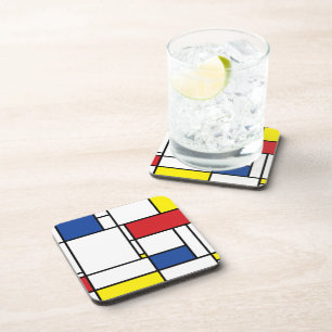 Mondrian Minimalistisch Geometric De Stijl Moderne Getränkeuntersetzer