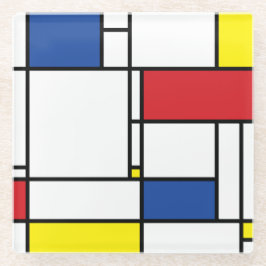 Mondrian Minimalistisch Geometric De Stijl Moderne Glasuntersetzer