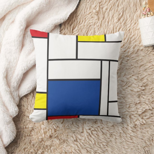 Mondrian Minimalistisch Geometric De Stijl Moderne Kissen (Decke)