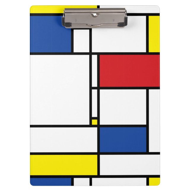 Mondrian Minimalistisch Geometric De Stijl Moderne Klemmbrett (Vorderseite)