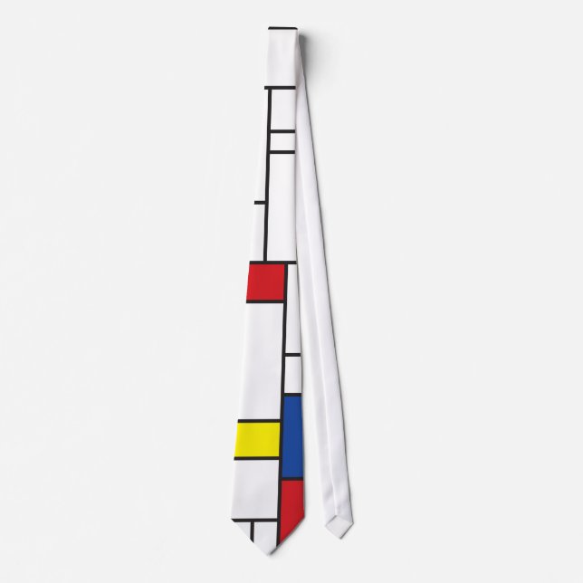 Mondrian Minimalistisch Geometric De Stijl Moderne Krawatte (Vorderseite)