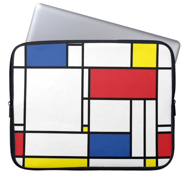 Mondrian Minimalistisch Geometric De Stijl Moderne Laptopschutzhülle (Vorderseite)