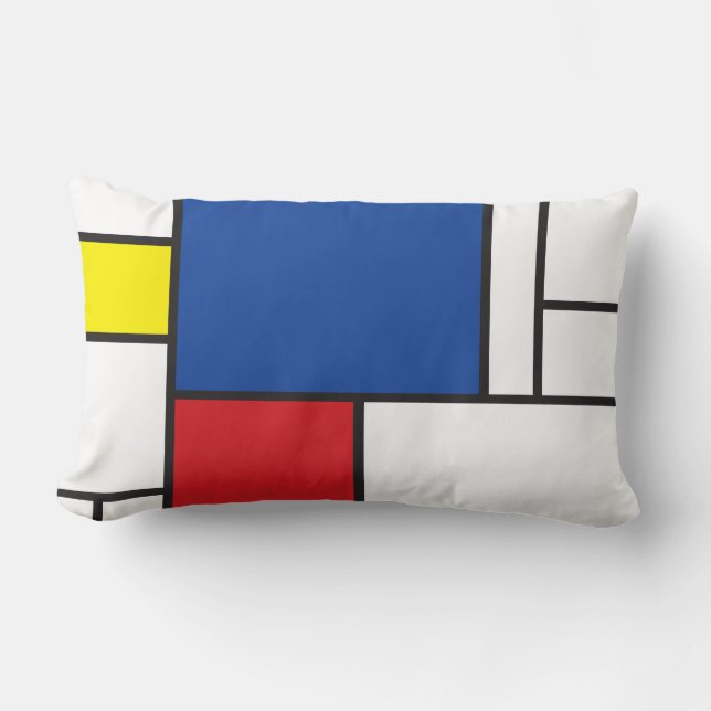 Mondrian Minimalistisch Geometric De Stijl Moderne Lendenkissen (Vorderseite)