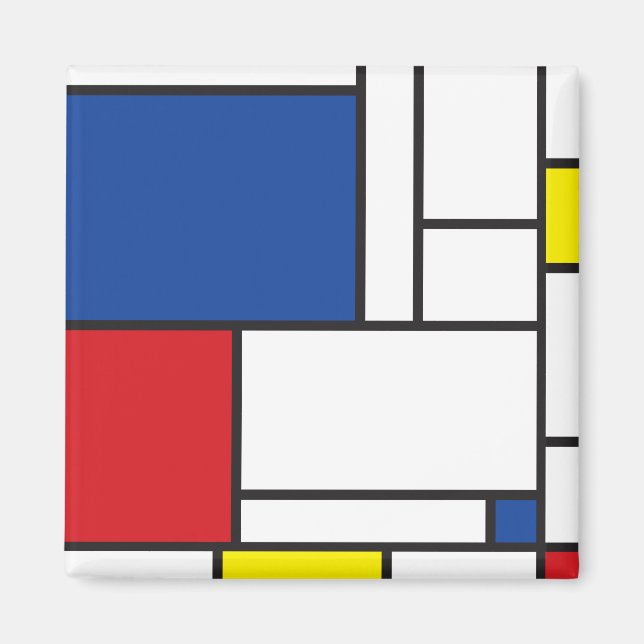 Mondrian Minimalistisch Geometric De Stijl Moderne Magnet (Vorne)