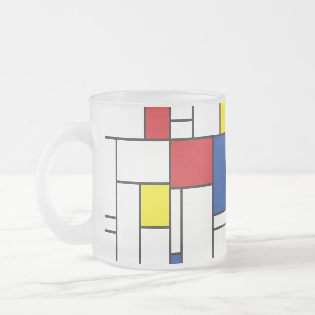 Mondrian Minimalistisch Geometric De Stijl Moderne Mattglastasse (Links)