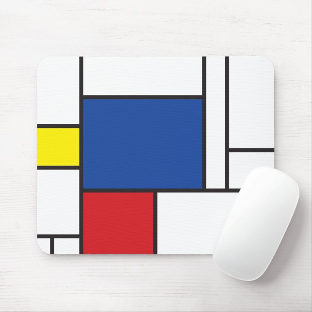 Mondrian Minimalistisch Geometric De Stijl Moderne Mousepad (Mit Mouse)