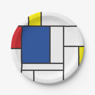 Mondrian Minimalistisch Geometric De Stijl Moderne Pappteller